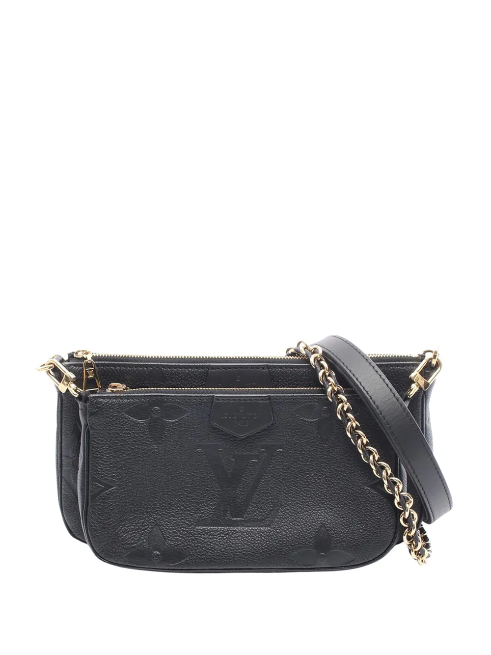 Louis Vuitton Pre-Owned Borsa a tracolla Multi Pochette Accessoires in pelle Monogram Empreinte Giant 2021-2026 - Nero