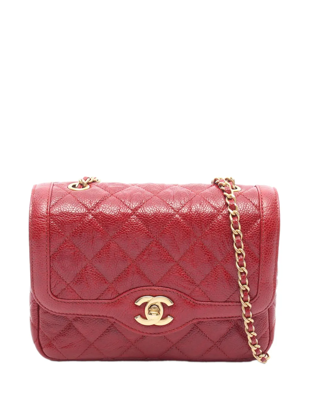 CHANEL Pre-Owned Borsa a tracolla Glazed Caviar Mademoiselle Flap mini 2015-2016 - Rosso