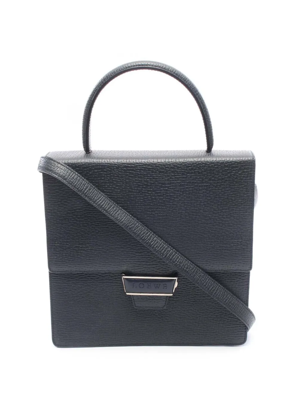 Loewe Pre-Owned Borsa a tracolla in pelle zigrinata con manico 2010-2026 - Blu