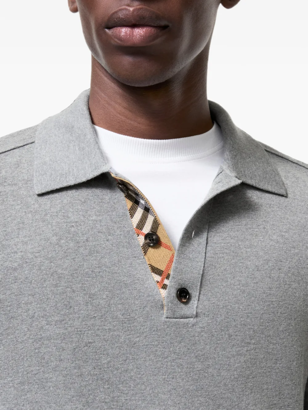 Burberry Wollen poloshirt Grijs