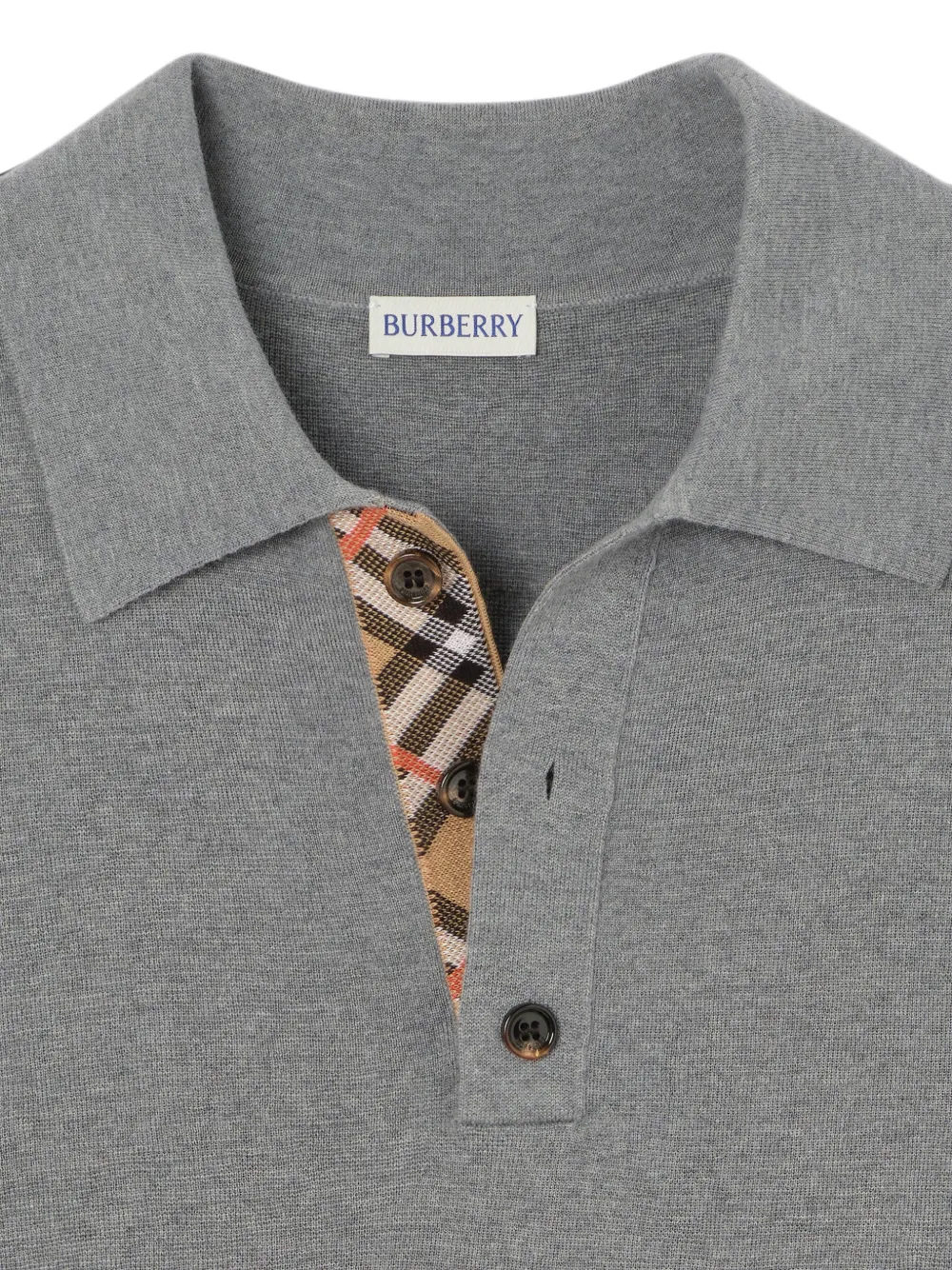 Burberry Wollen poloshirt Grijs