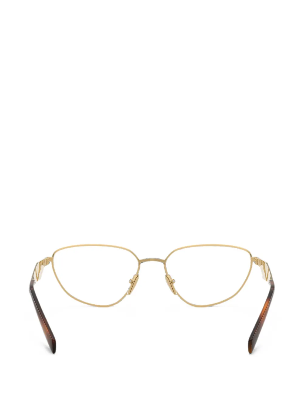  Prada Eyewear Logo-engraved Geometric-frame Glasses - Dorado 