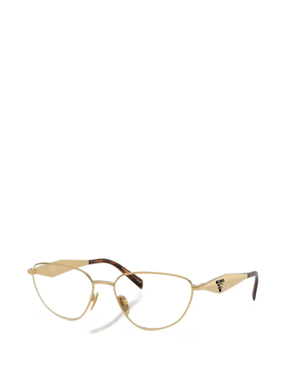 Prada Eyewear Logo-engraved Geometric-frame Glasses - Dorado 