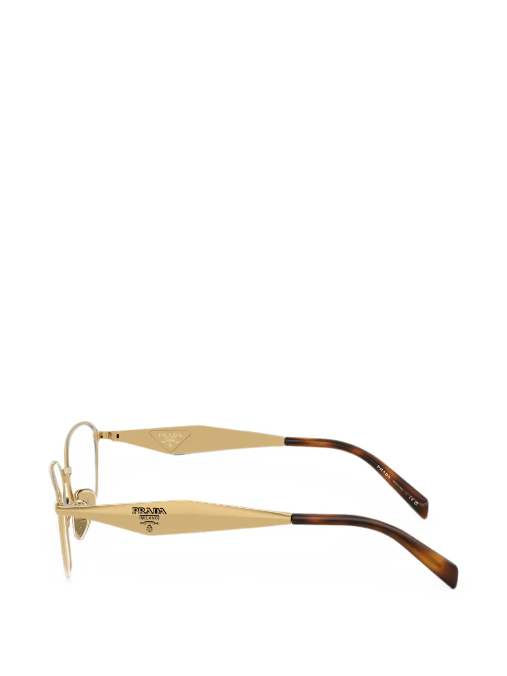 Prada Eyewear Bril met geometrisch montuur Goud