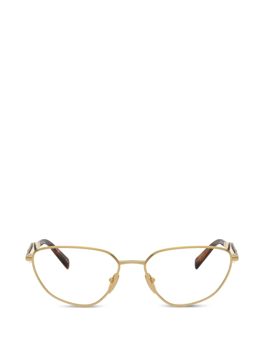 Prada Eyewear Occhiali da sole geometrici con logo - Oro