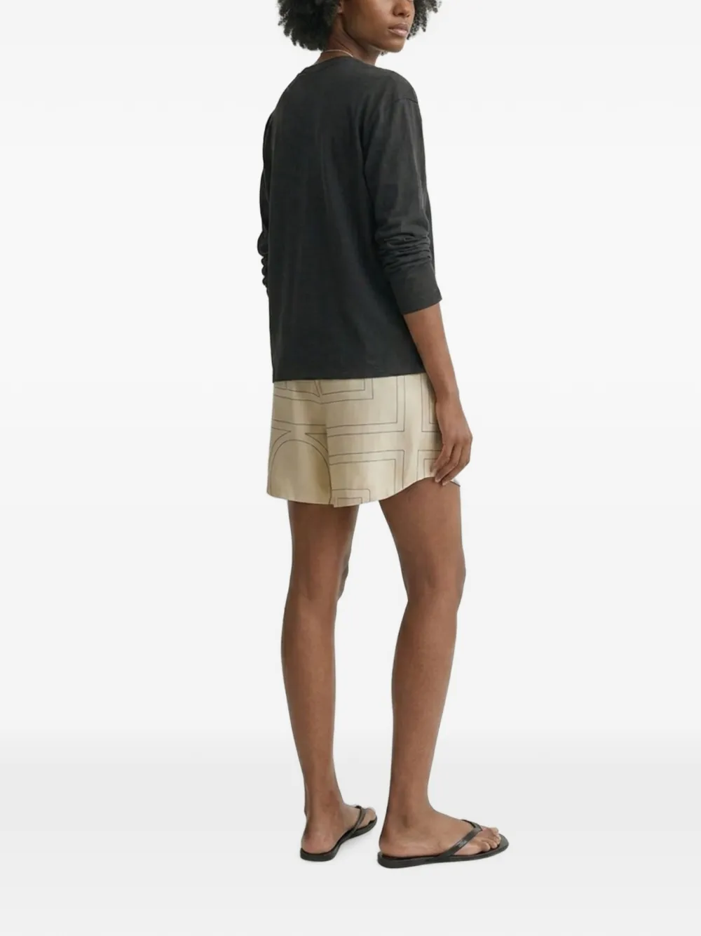 TOTEME Shorts met geometrische print Beige