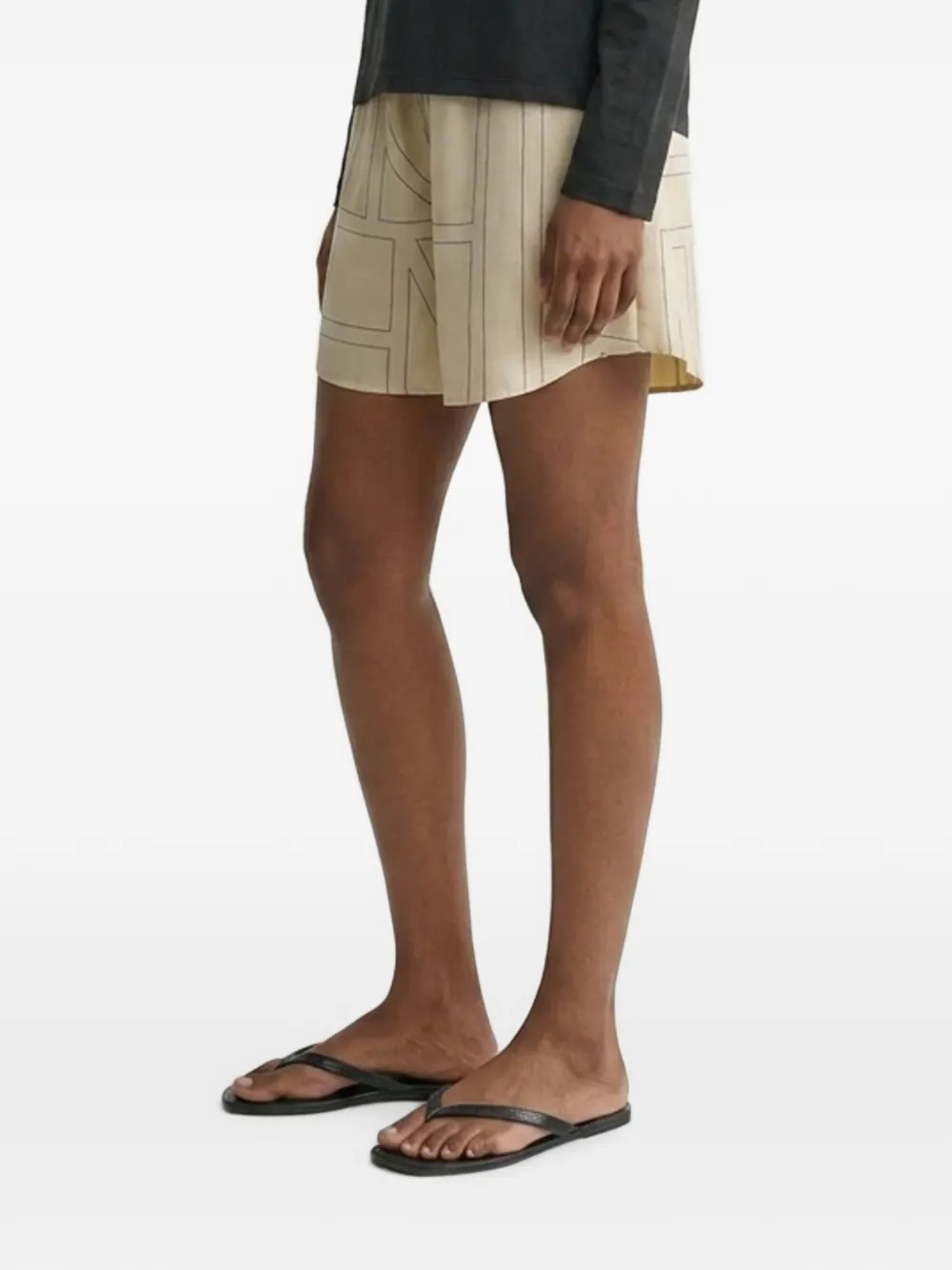 TOTEME Shorts met geometrische print Beige