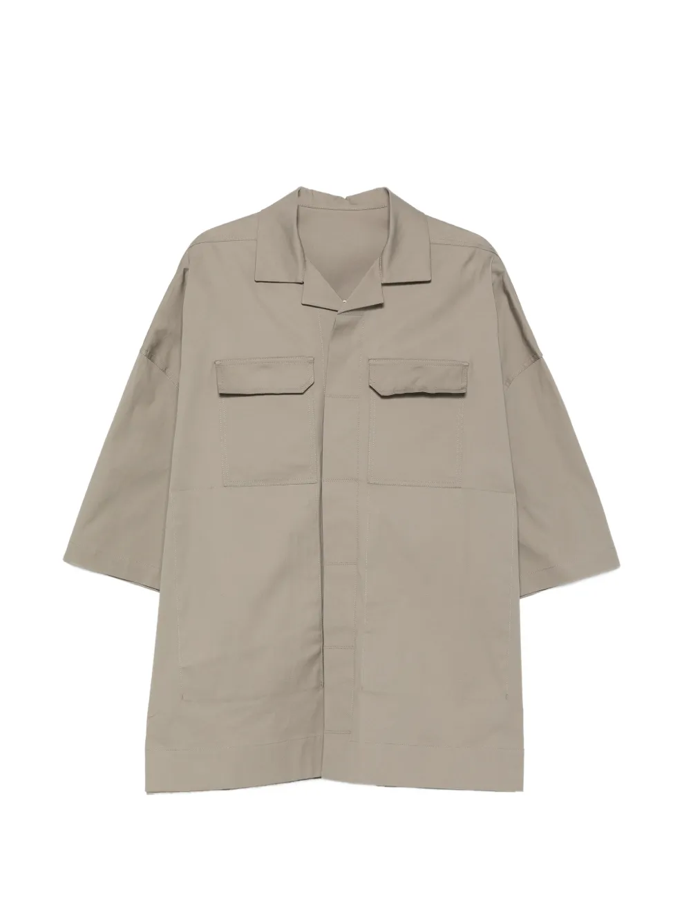 Rick Owens Magnum Tommy chest-pockets cotton shirt - Nude