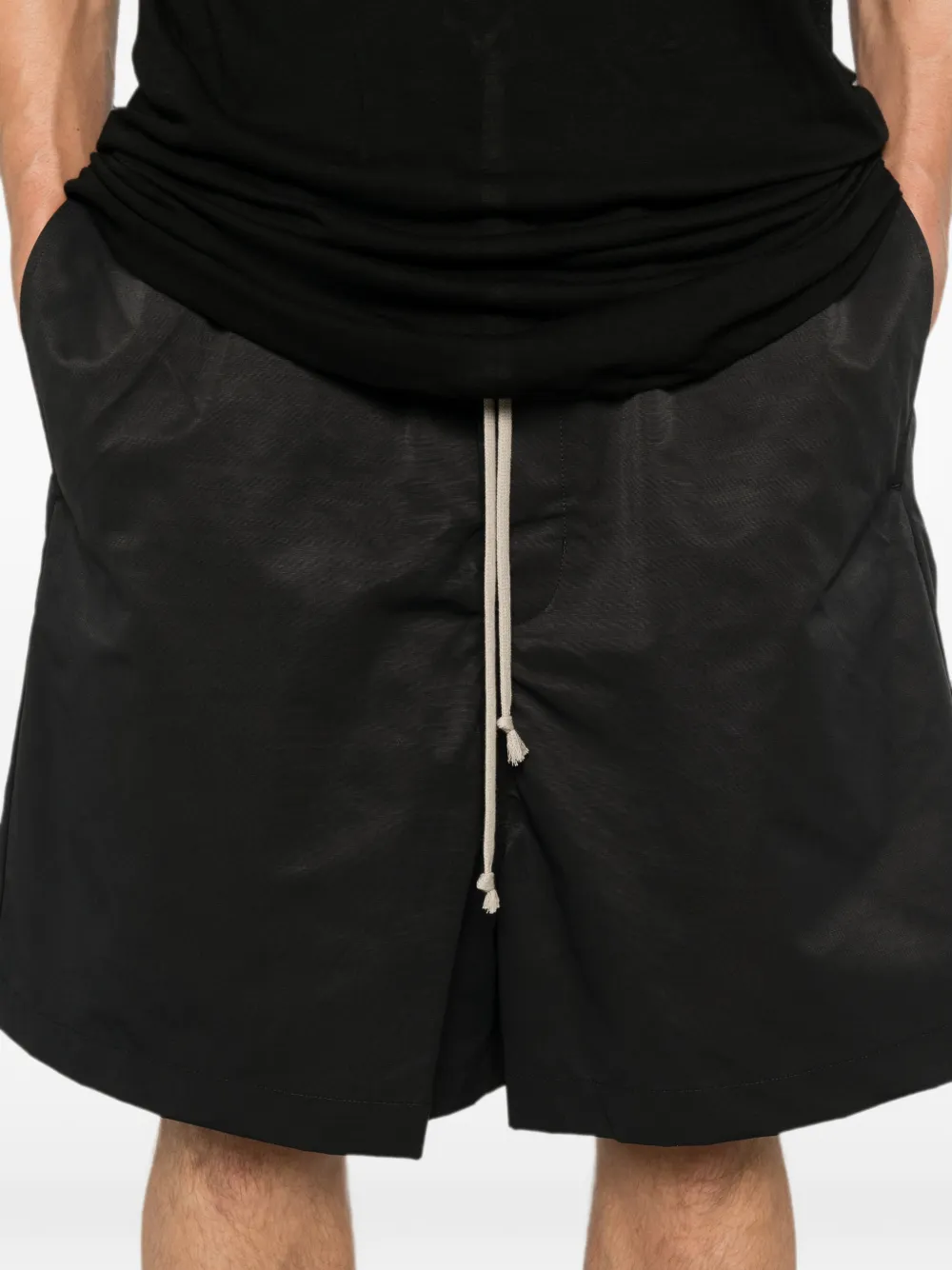 Rick Owens Tower faun shorts van zwart katoenen nylon