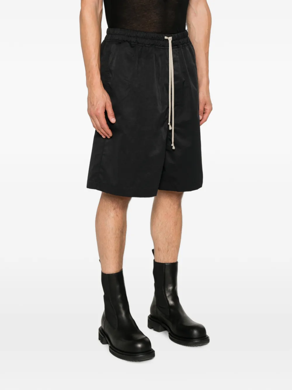 Rick Owens Tower faun shorts van zwart katoenen nylon