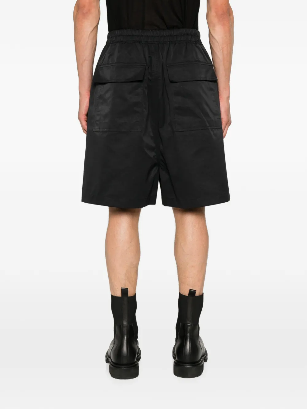 Rick Owens Tower faun shorts van zwart katoenen nylon