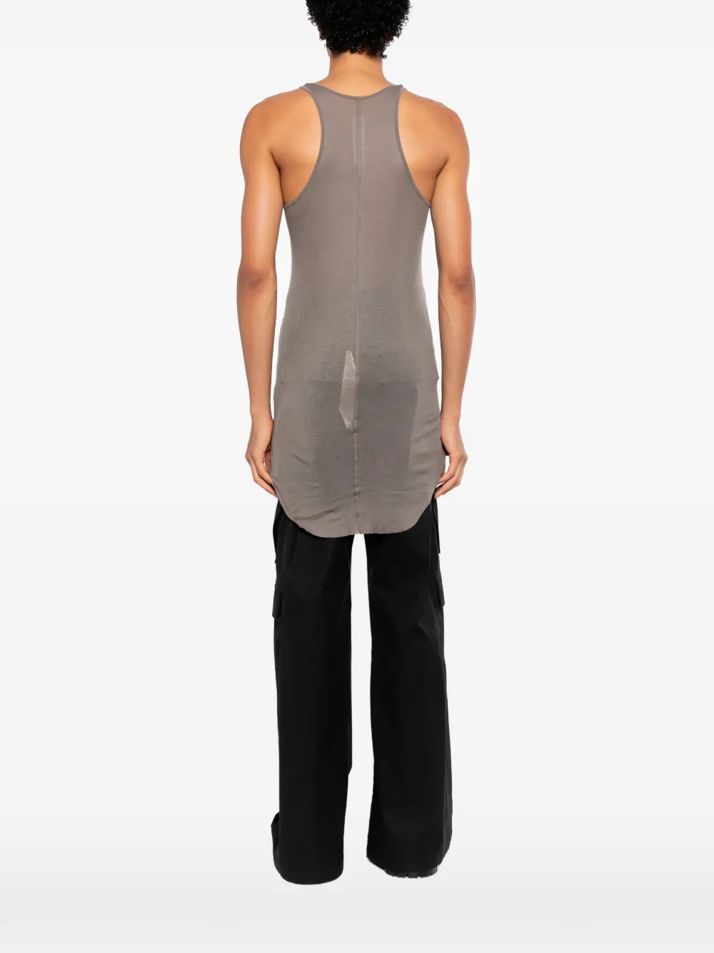 Rick Owens Ribgebreide top met gewelfde zoom Grijs