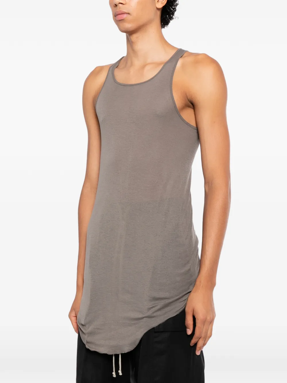 Rick Owens Ribgebreide top met gewelfde zoom Grijs