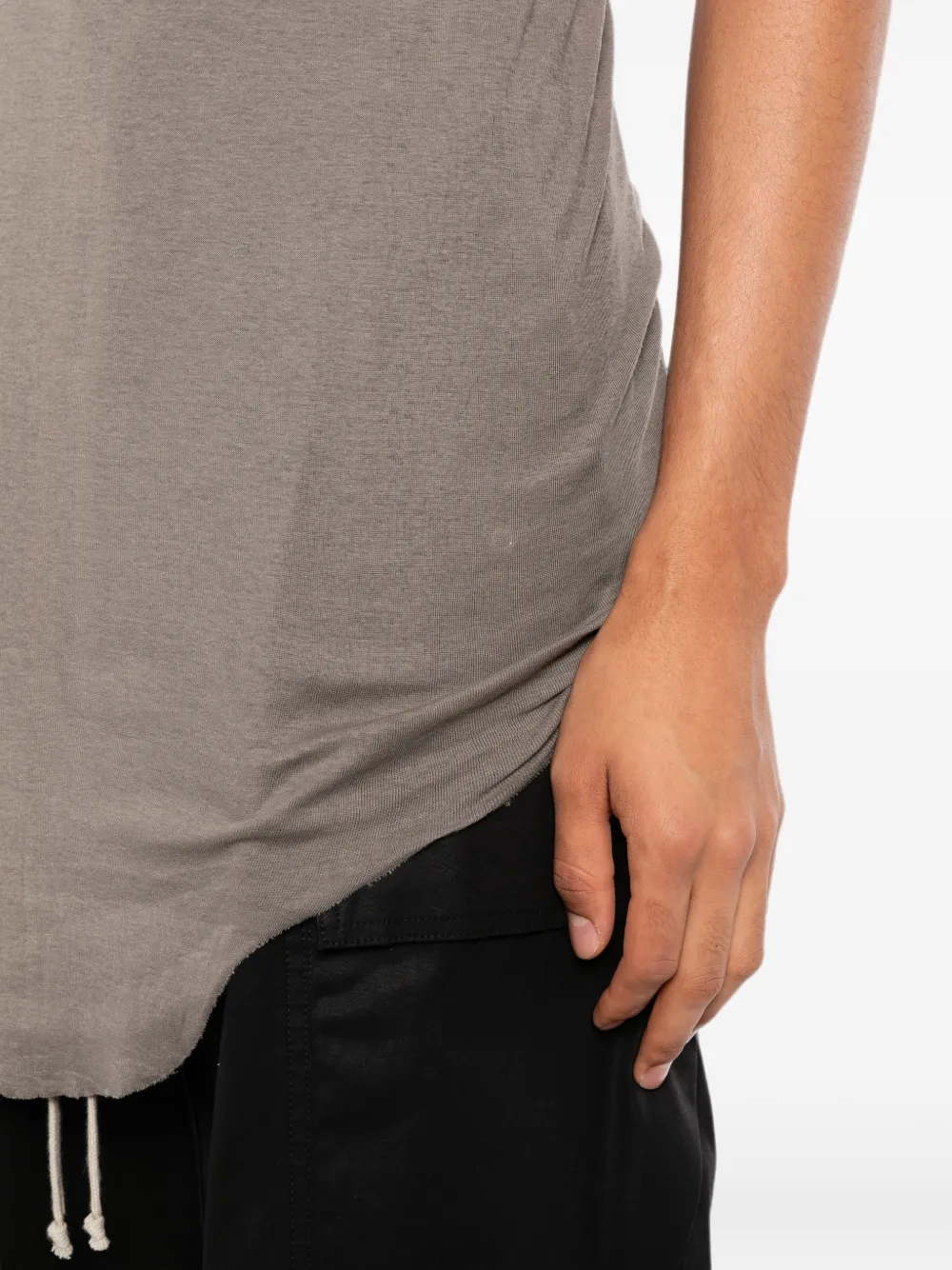 Rick Owens Ribgebreide top met gewelfde zoom Grijs