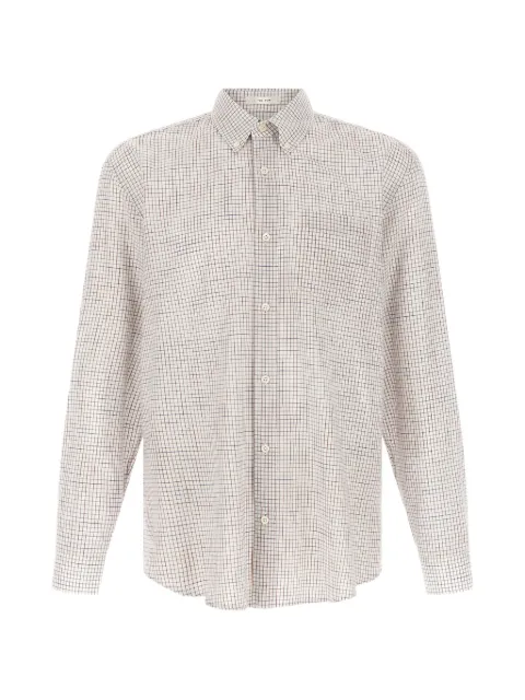 The Row Pompeo checked cotton-chambray shirt