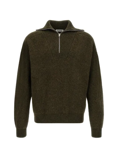 Jil Sander ribbed half-zip sweater