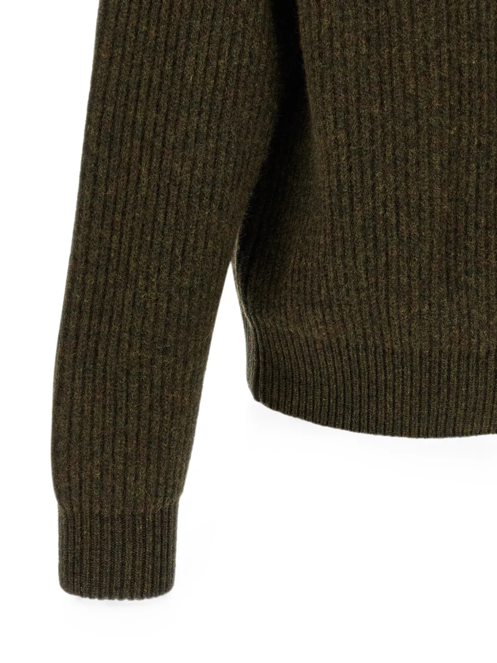 Jil Sander Geribbelde trui met halve rits Groen