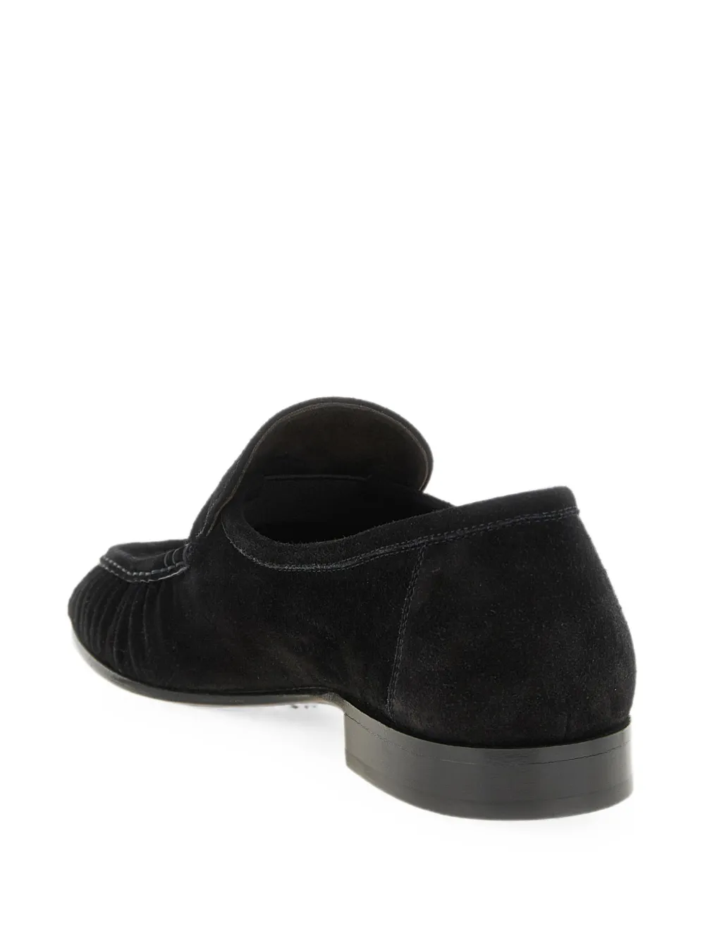 The Row Soft Two suede loafers Zwart