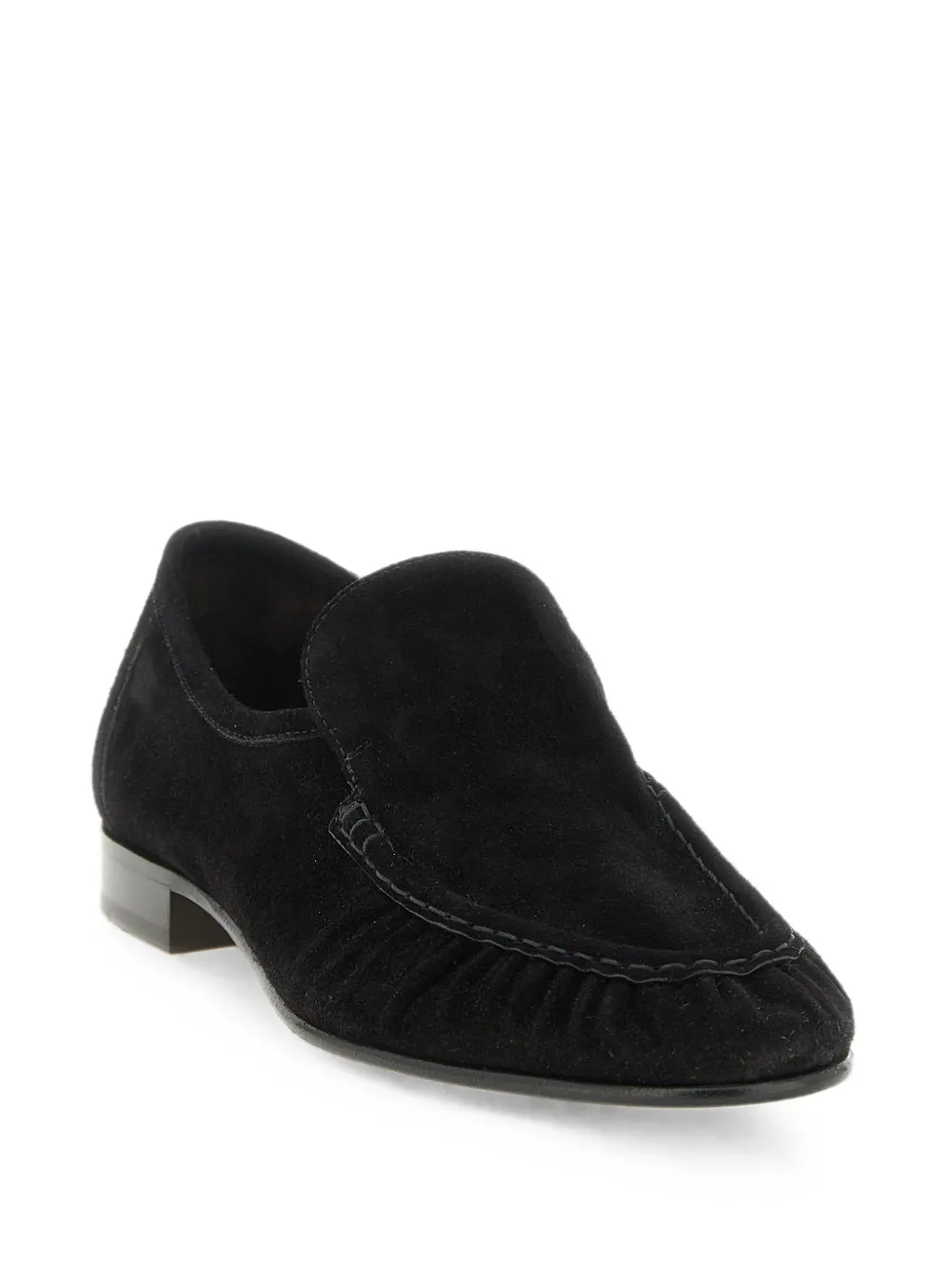 The Row Soft Two suede loafers Zwart