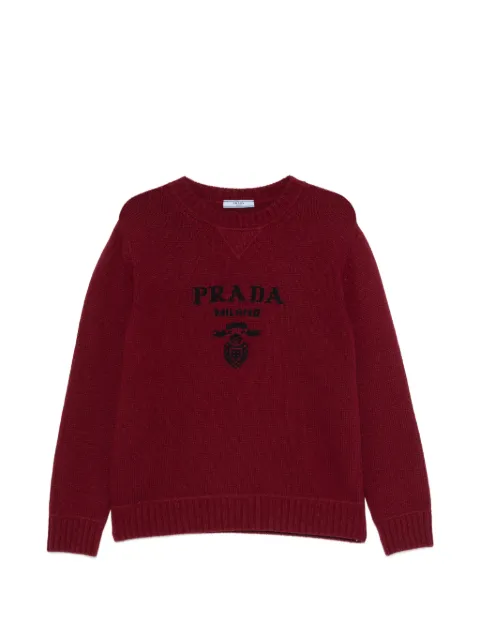 Prada — logo-detail ribbed-knit sweater