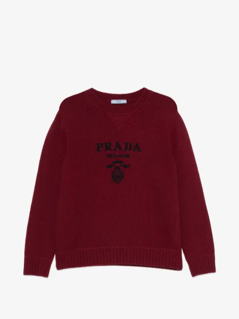 Prada logo-detail ribbed-knit sweater