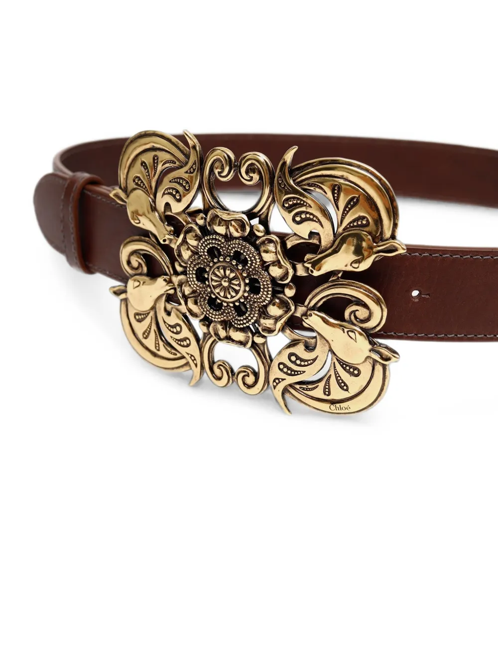 Chloé The Wild Medallion leren gespriem Bruin