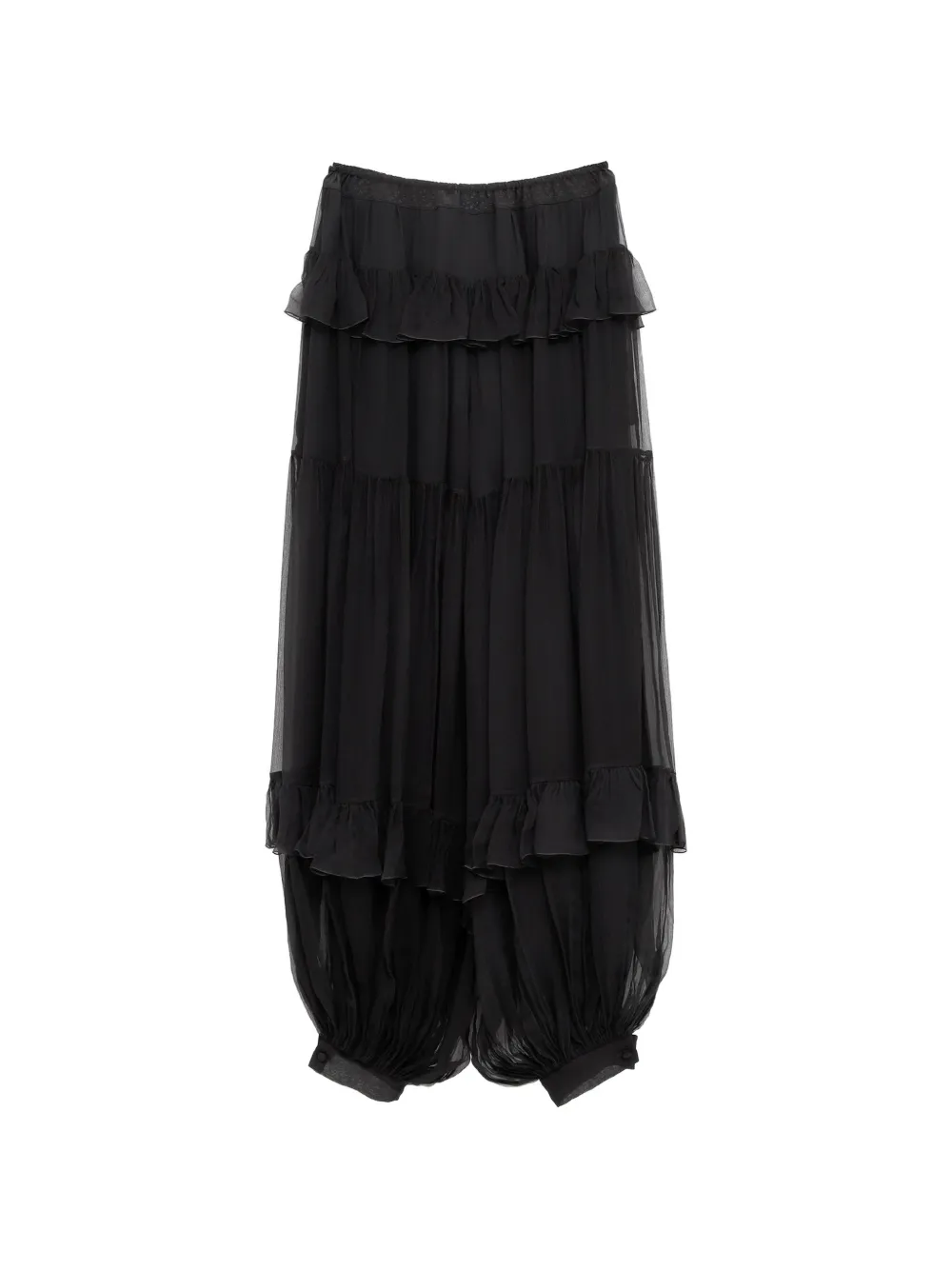 Chloé Gelaagde maxi-broek met ruches Zwart