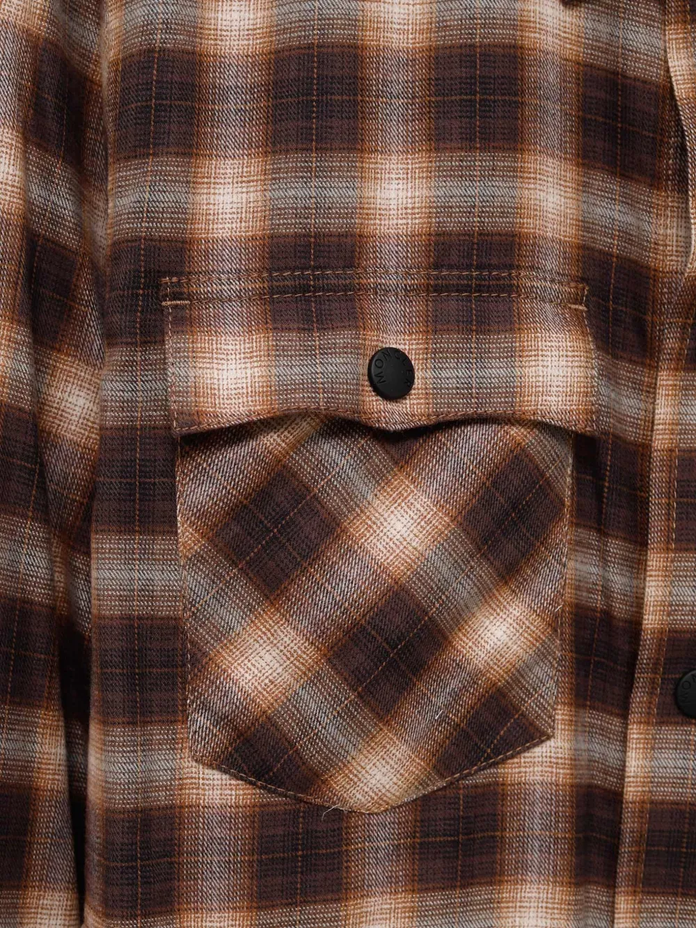 Moncler Grenoble Check-pattern Long-sleeve Shirt in Brown, view 3