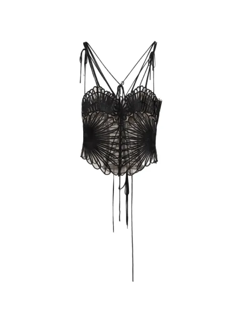 The Attico embroidered tulle top