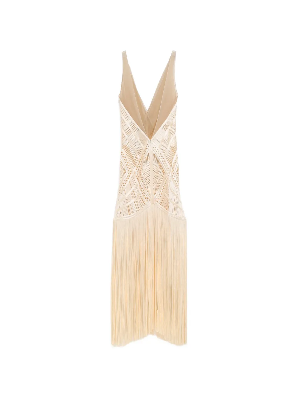 The Attico Ivoorkleurige midi-jurk Beige