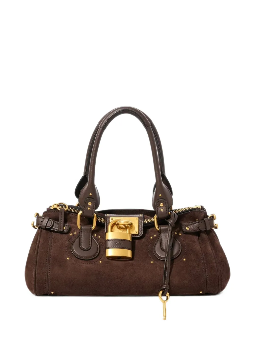 Chloé Paddington bag in suede leather - Braun