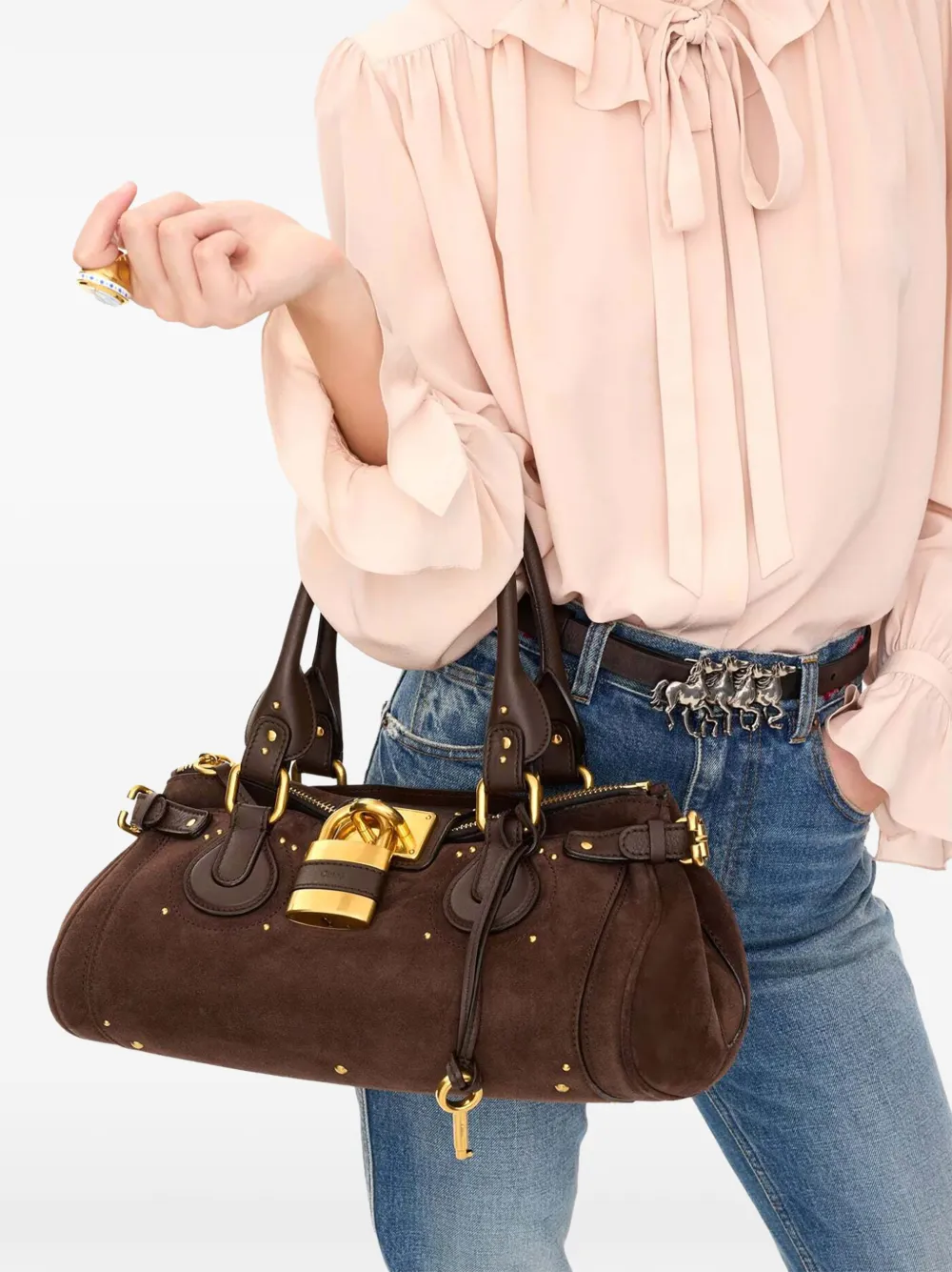 Chloé Paddington bag in suede leather Bruin