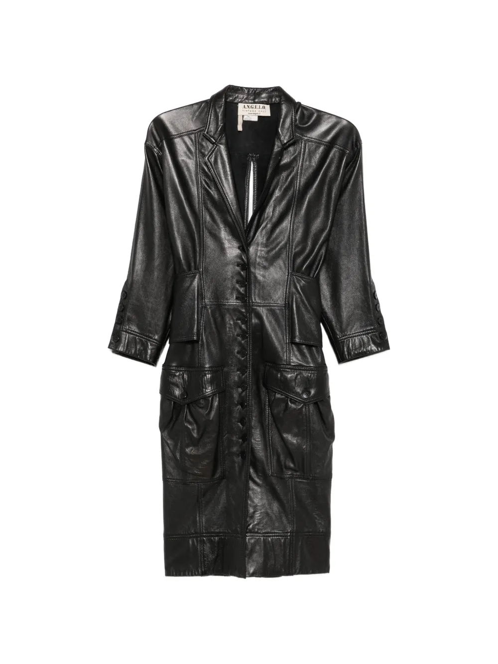 A.N.G.E.L.O. Vintage Cult 1980s button-down leather coat - Nero