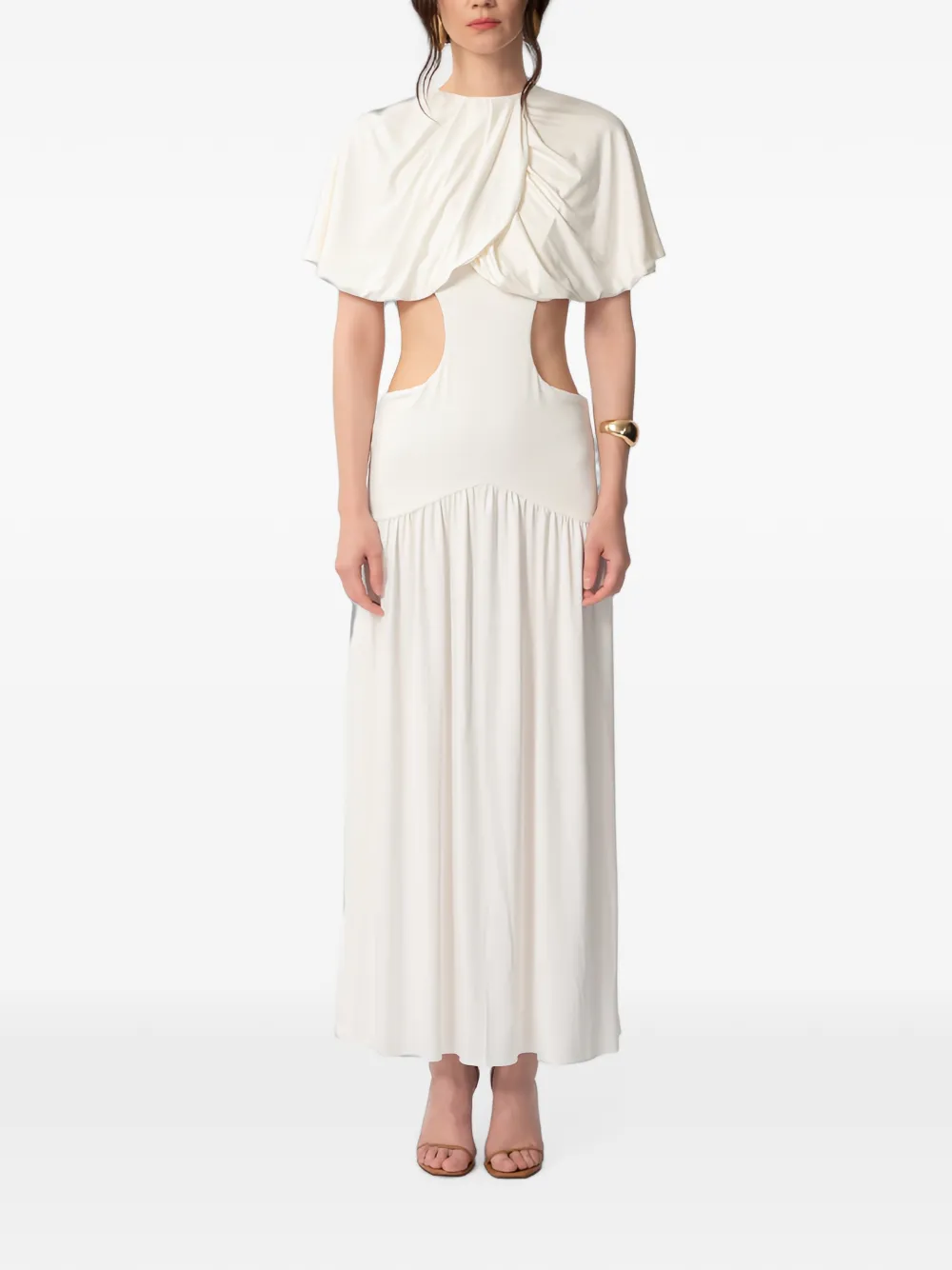  Concepto Solea Cut-out Draped-panel Maxi Dress - Neutro 