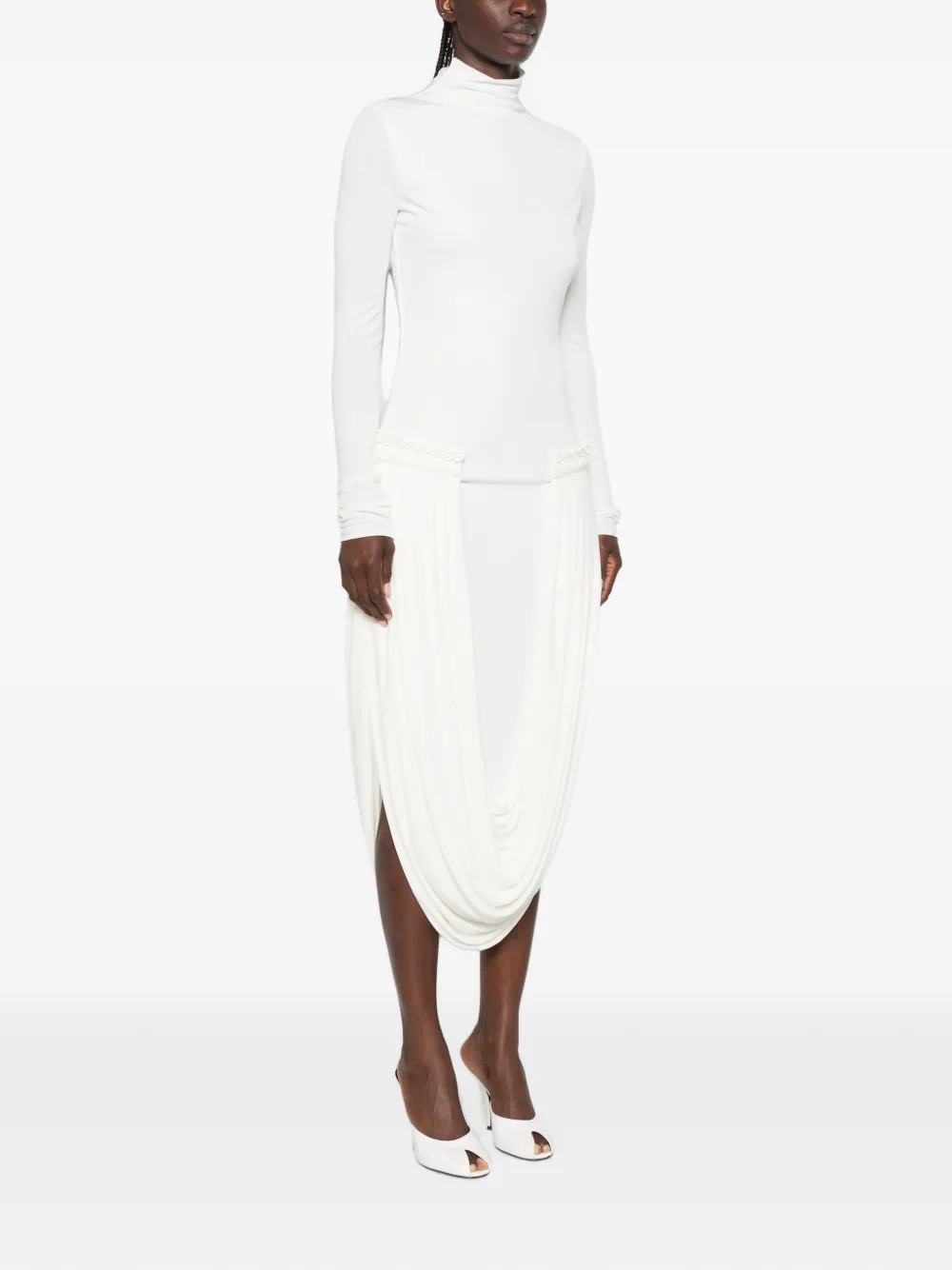 Stella McCartney Midi-jurk met gedrapeerd detail Wit