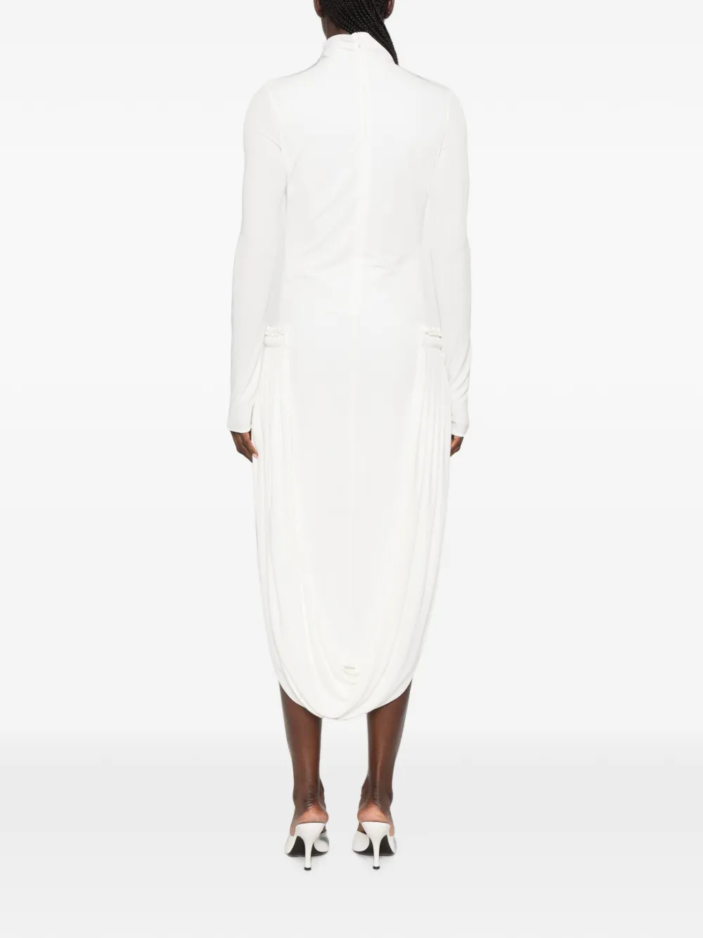 Stella McCartney Midi-jurk met gedrapeerd detail Wit