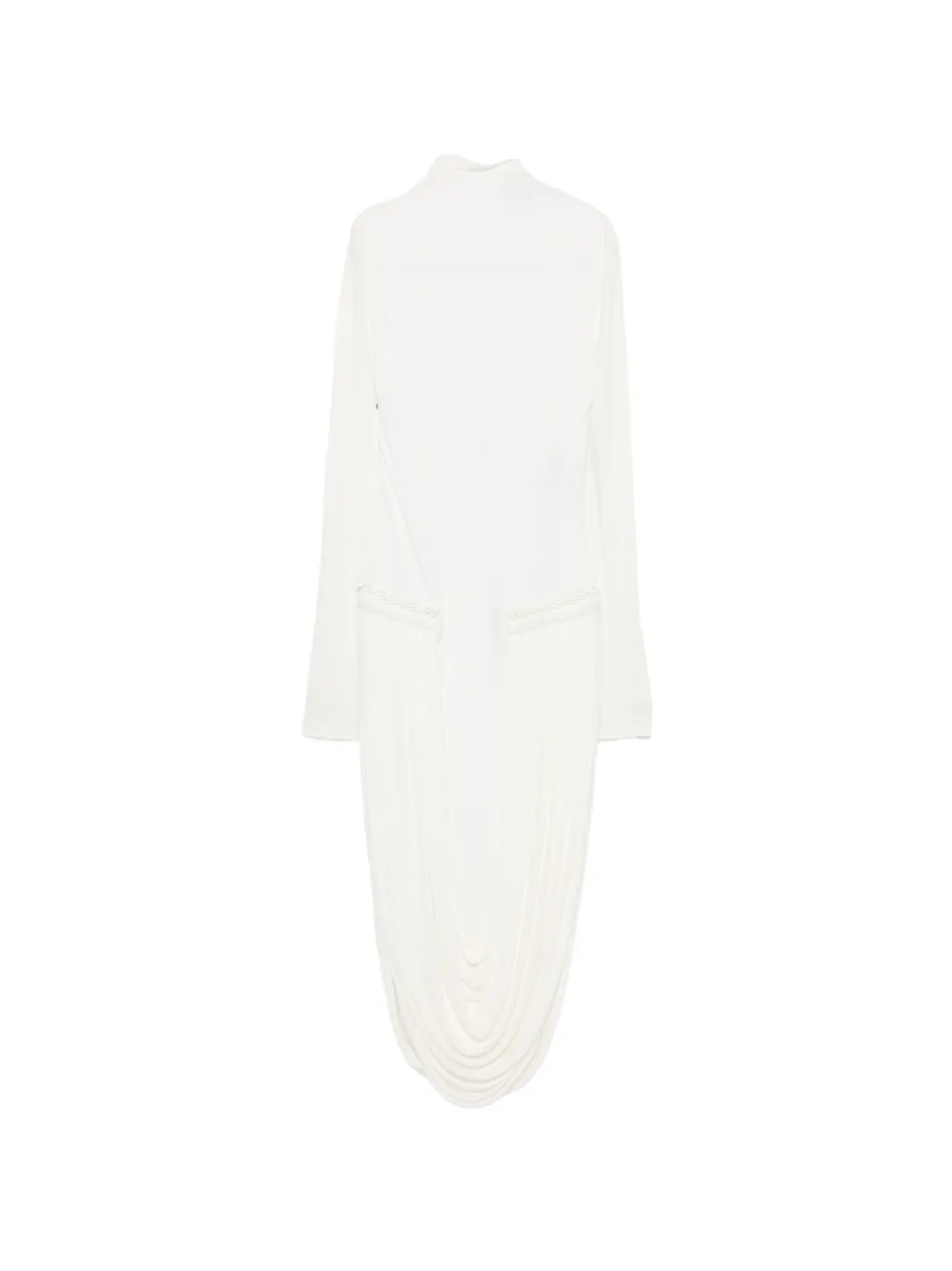 Stella McCartney draped-detail midi dress - Weiß