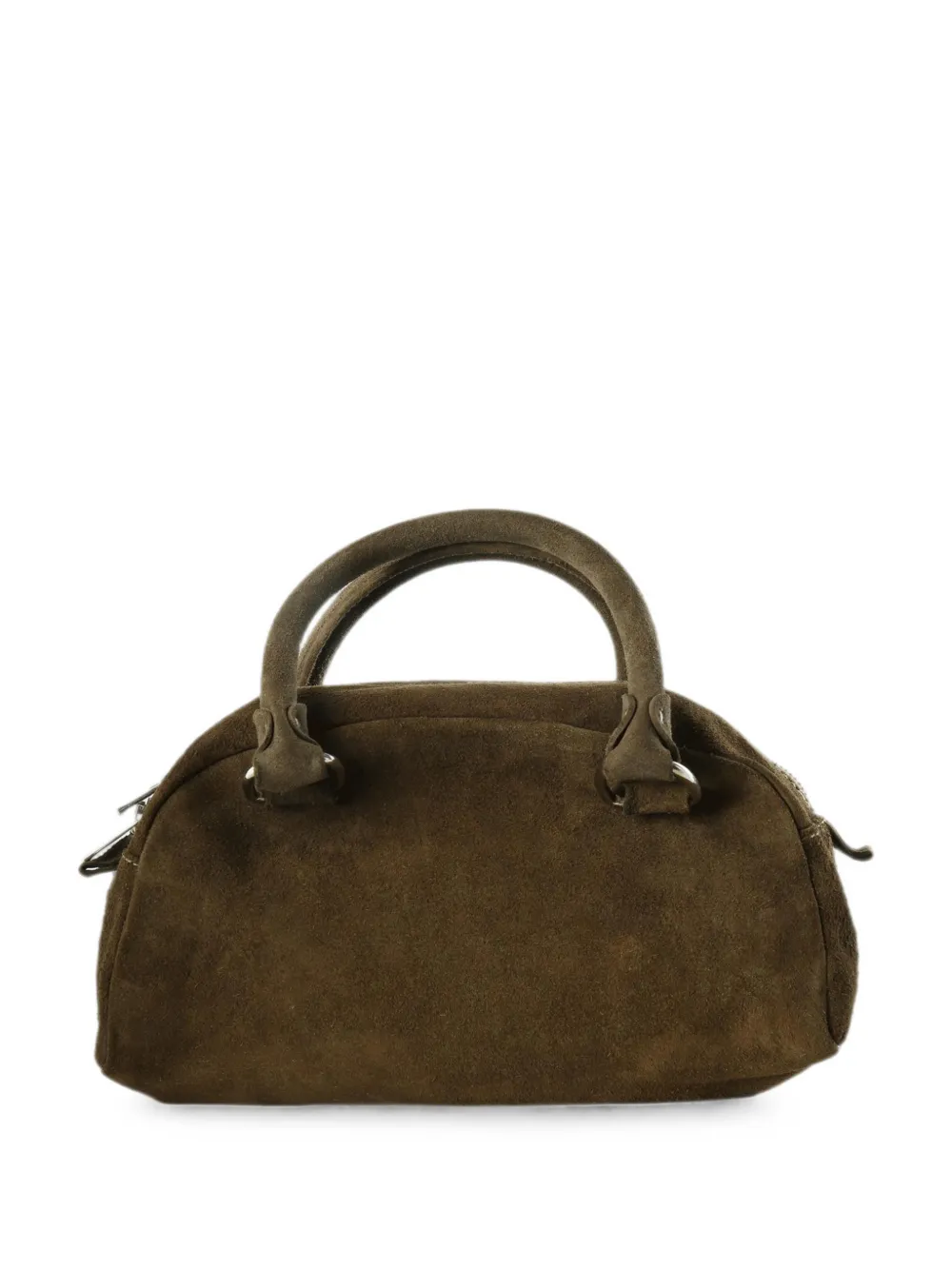 Guidi suede top-handle clutch bag - Marrone