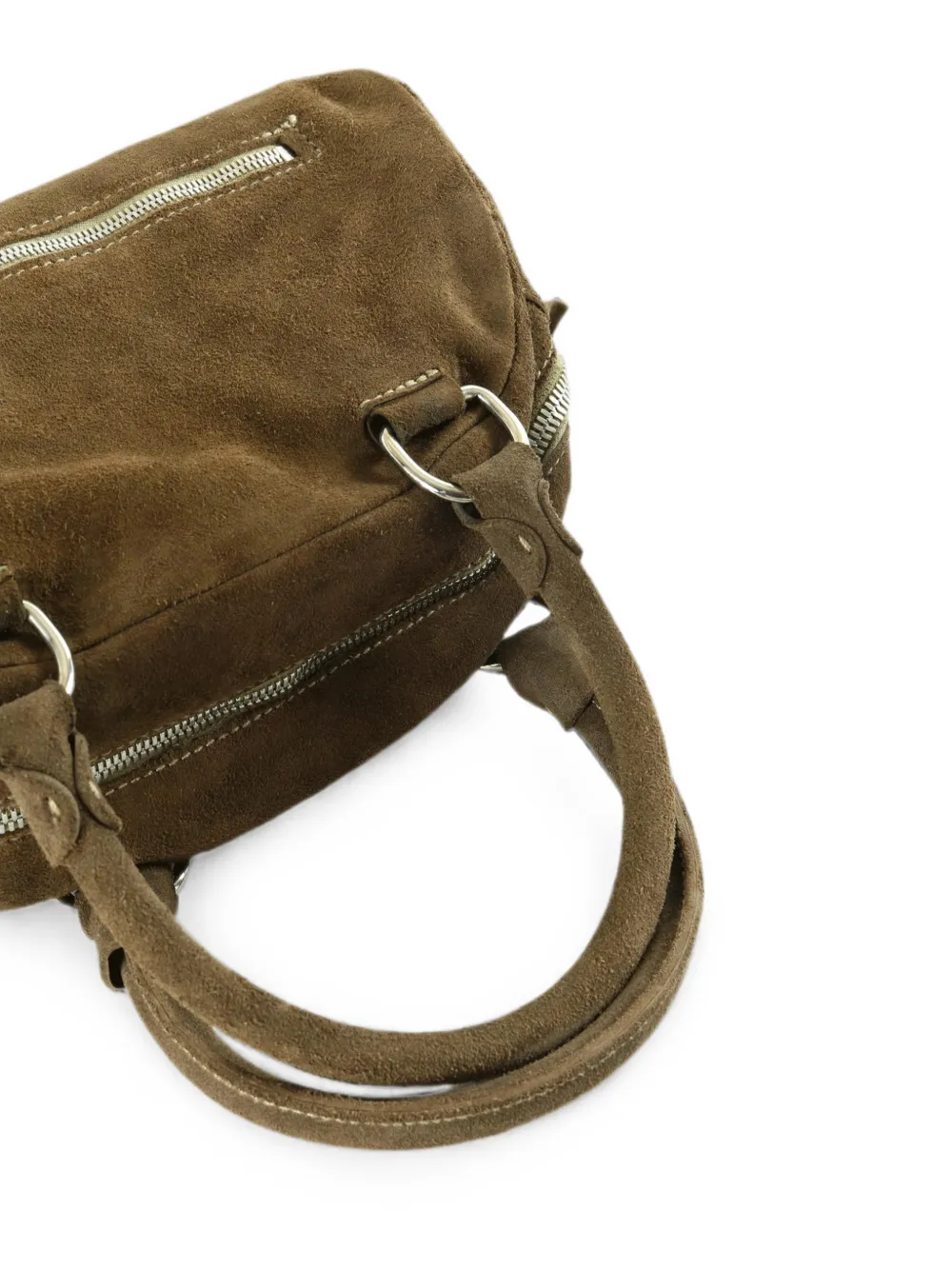 Guidi Suède clutch met handvat Bruin