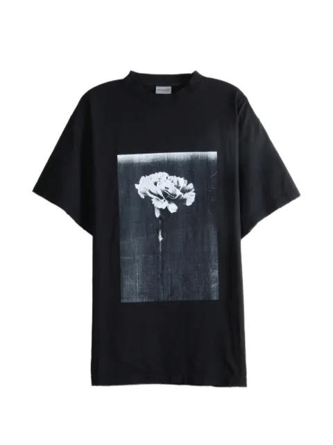 Balenciaga floral-print slogan-print T-shirt