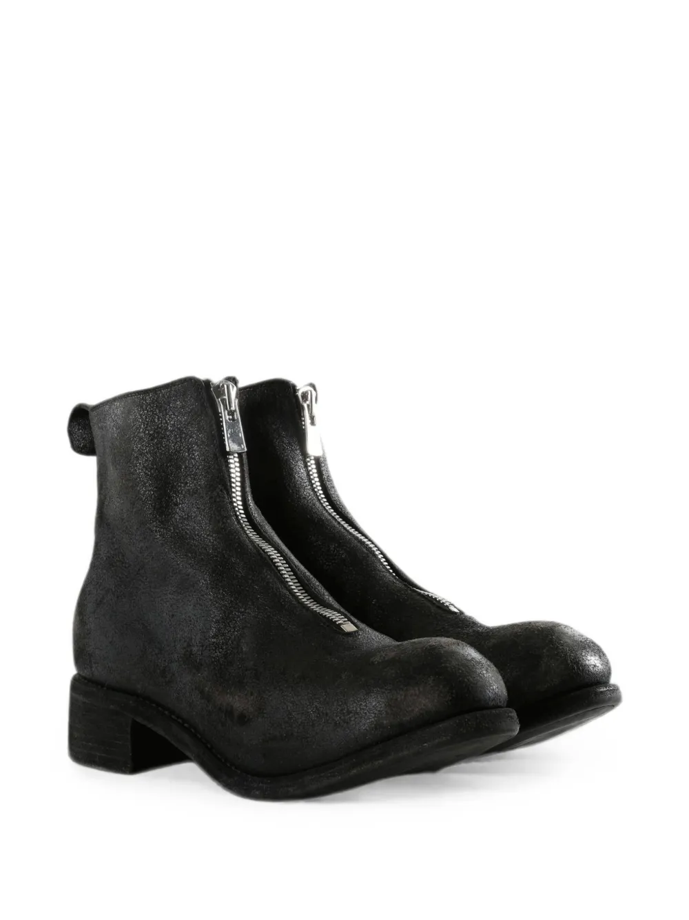 Guidi PL1 front-zip ankle boots Zwart
