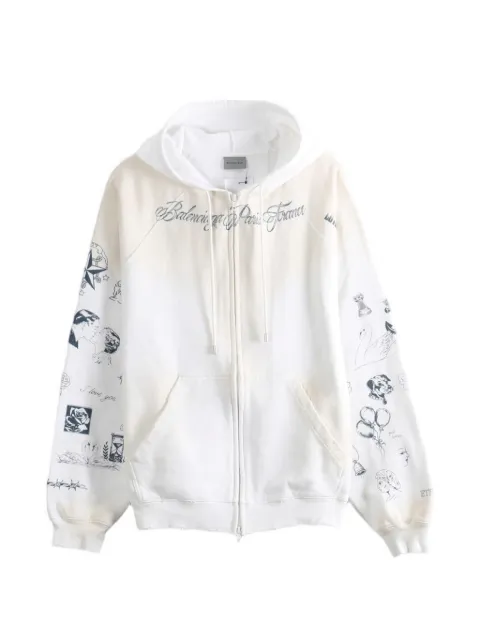 Balenciaga tattoo-print zip-up hoodie
