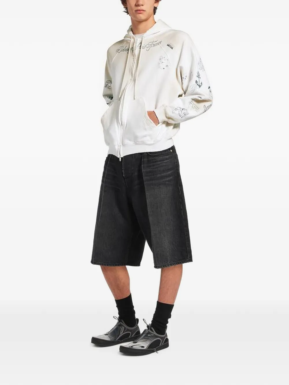 Balenciaga Hoodie met print Wit
