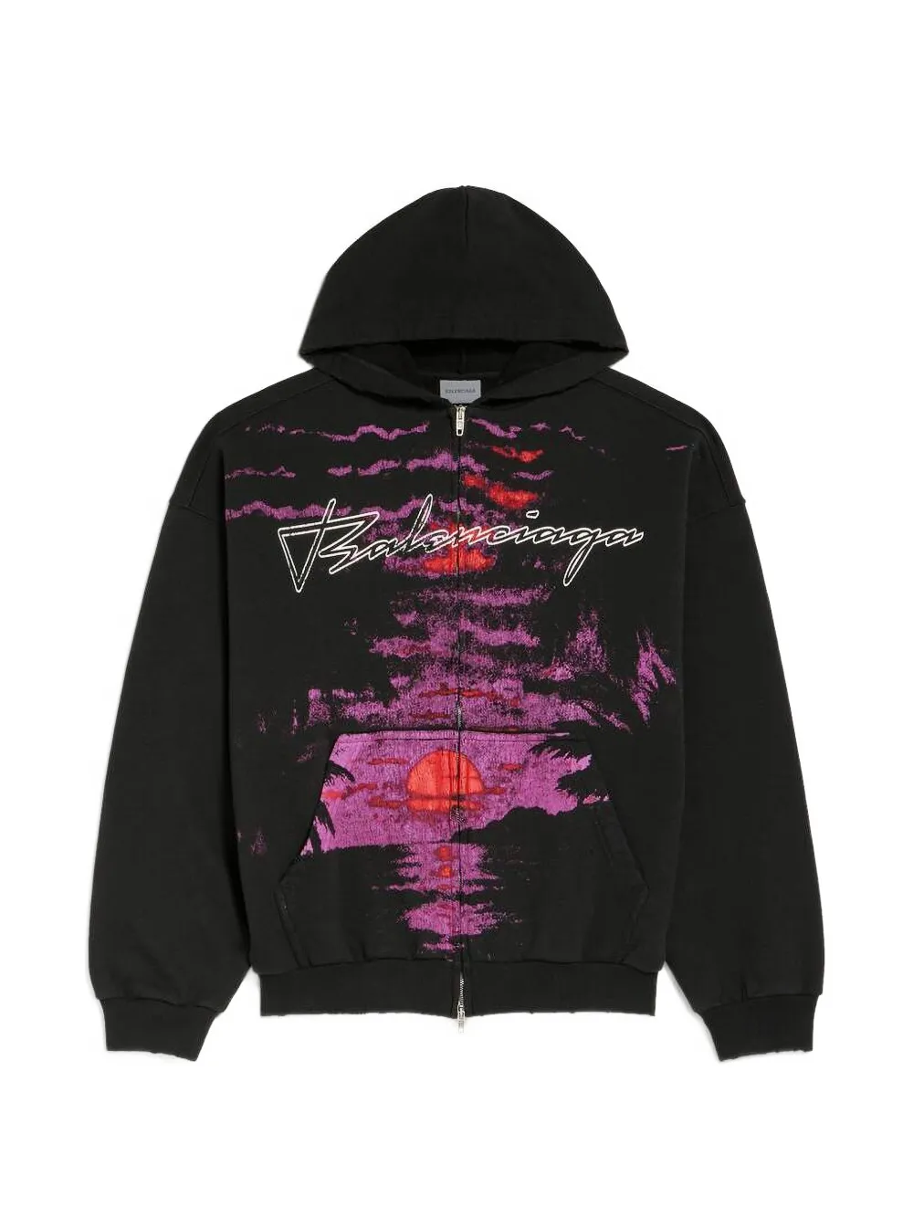 Balenciaga Hoodie met rits Zwart