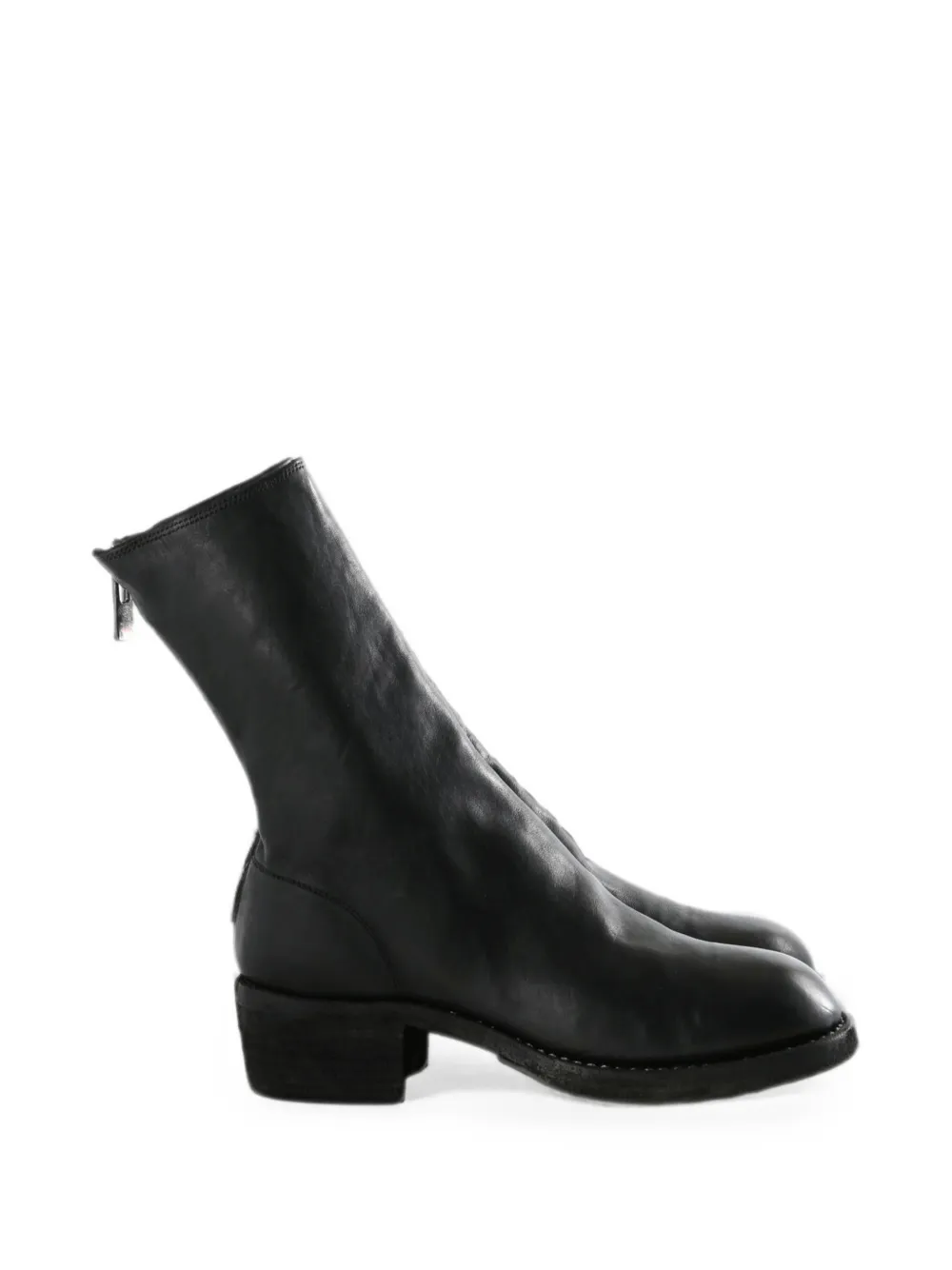 Guidi rear-zip leather ankle boots Zwart