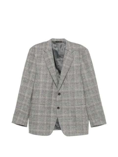 Canali check-pattern single-breasted blazer