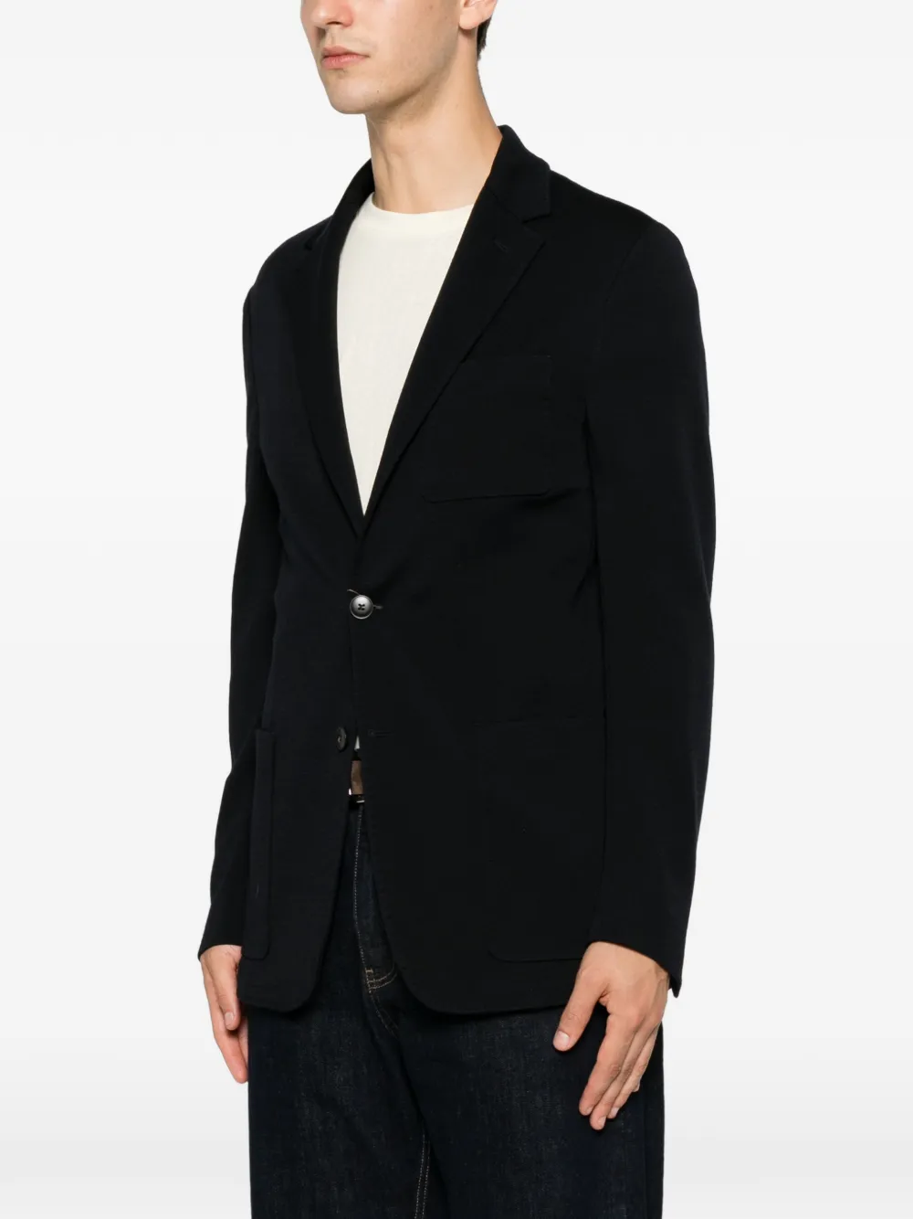 Canali Blazer met enkele rij knopen Zwart