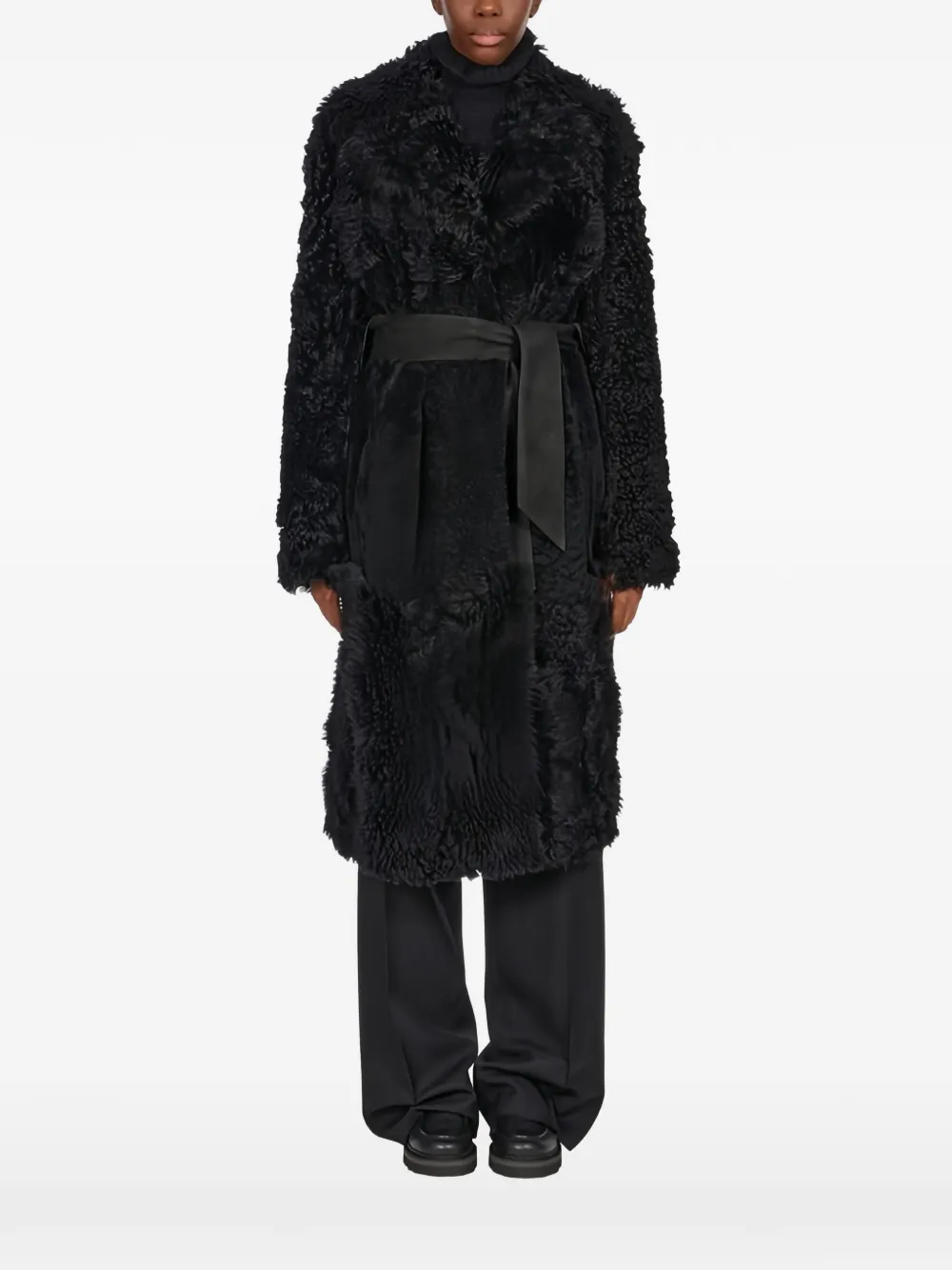 Ferragamo Cappotto con cintura - Nero