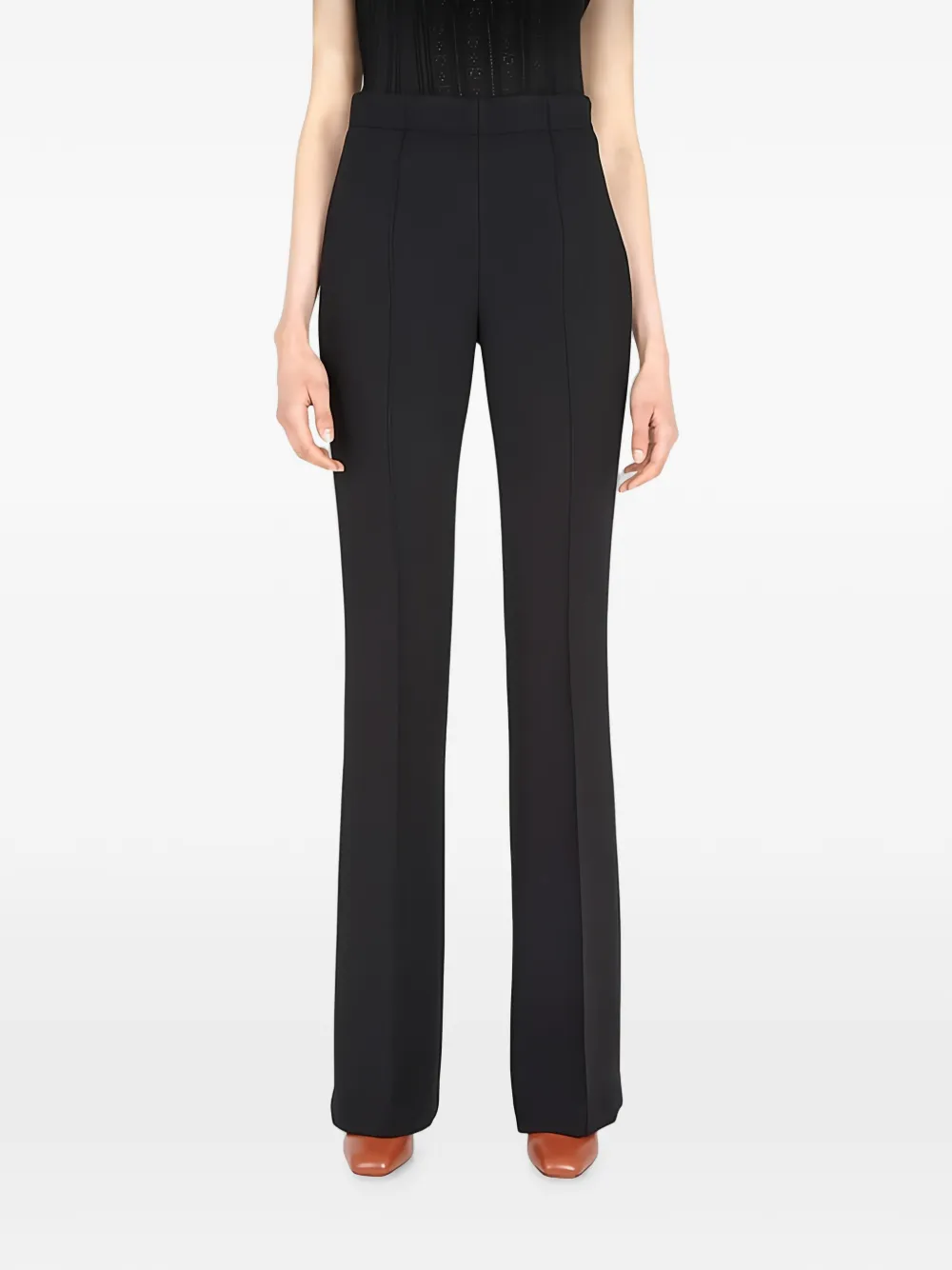 Ferragamo pressed-crease flared trousers - Schwarz