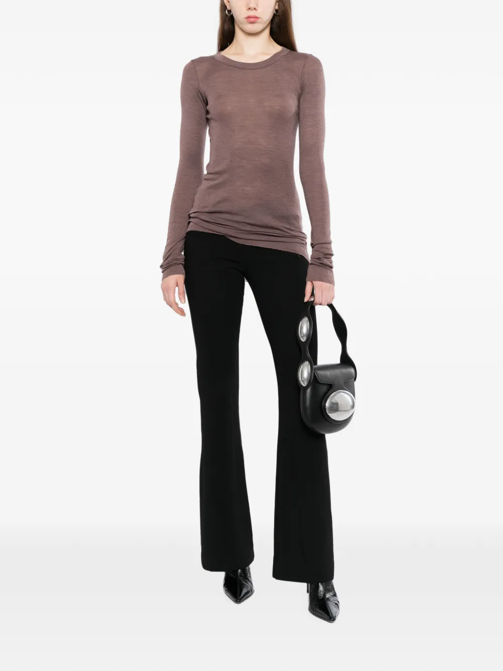 Rick Owens T-shirt met lange mouwen Paars